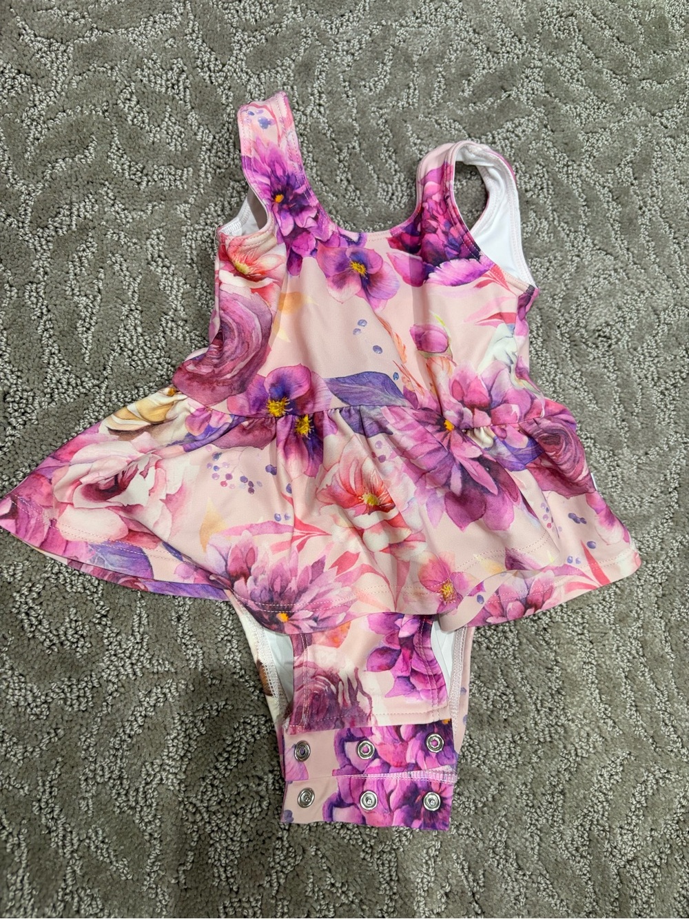 Posh Peanut Pink Floral Girls' swimsuit